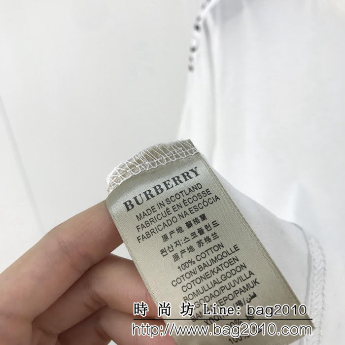 BURBERRY巴寶莉 19早春新款 螺紋領口 字母印花 雙股絲光棉 男款短袖 ydi1656